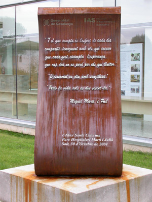 Placa commemorativa Hospital Santa Caterina Placa commemorativa Hospital Santa Caterina