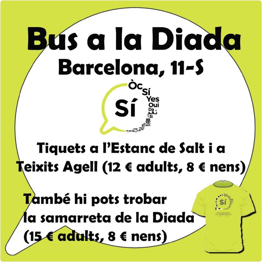 Tiquets autobusos, samarretes i domassos per aquest 11s2017