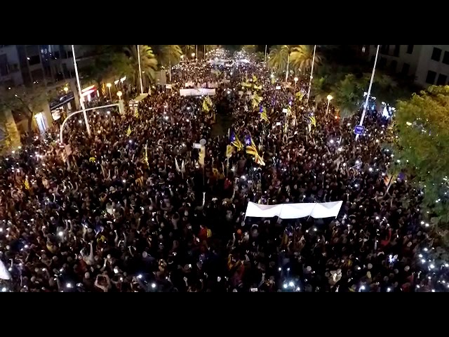Llums de la Manifestació 11 novembre a Barcelona