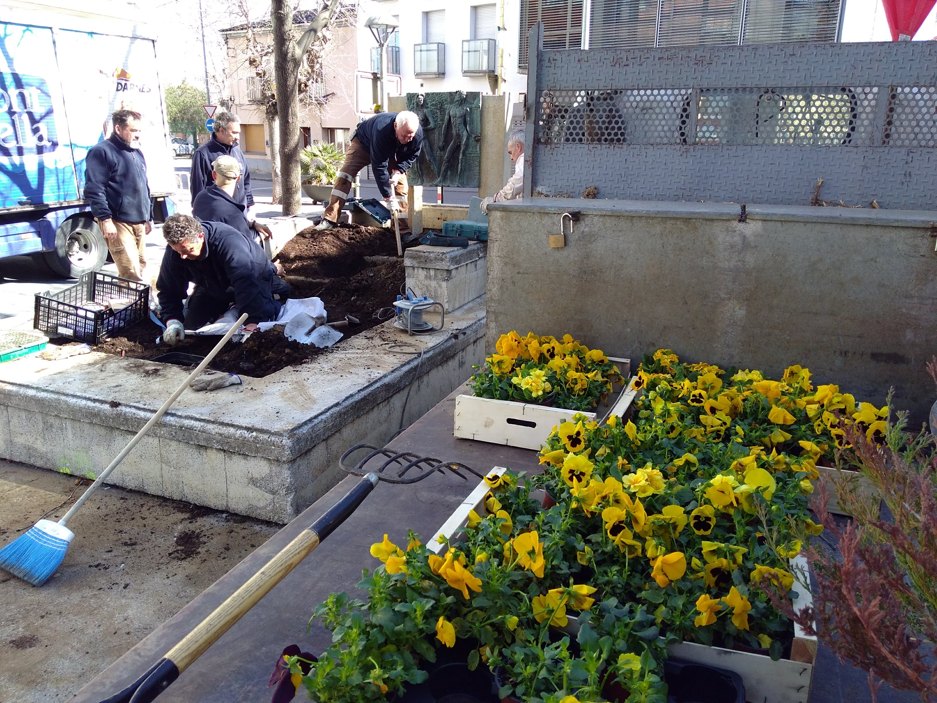 Obres en el Passeig Ciutat de Girona