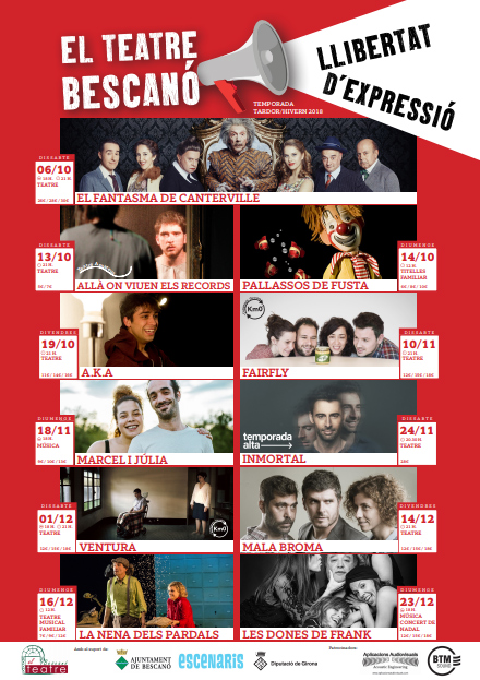 El Teatre de Bescanó ofereix 12 grans espectacles de teatre, música, cinema i titelles per a la nova temporada