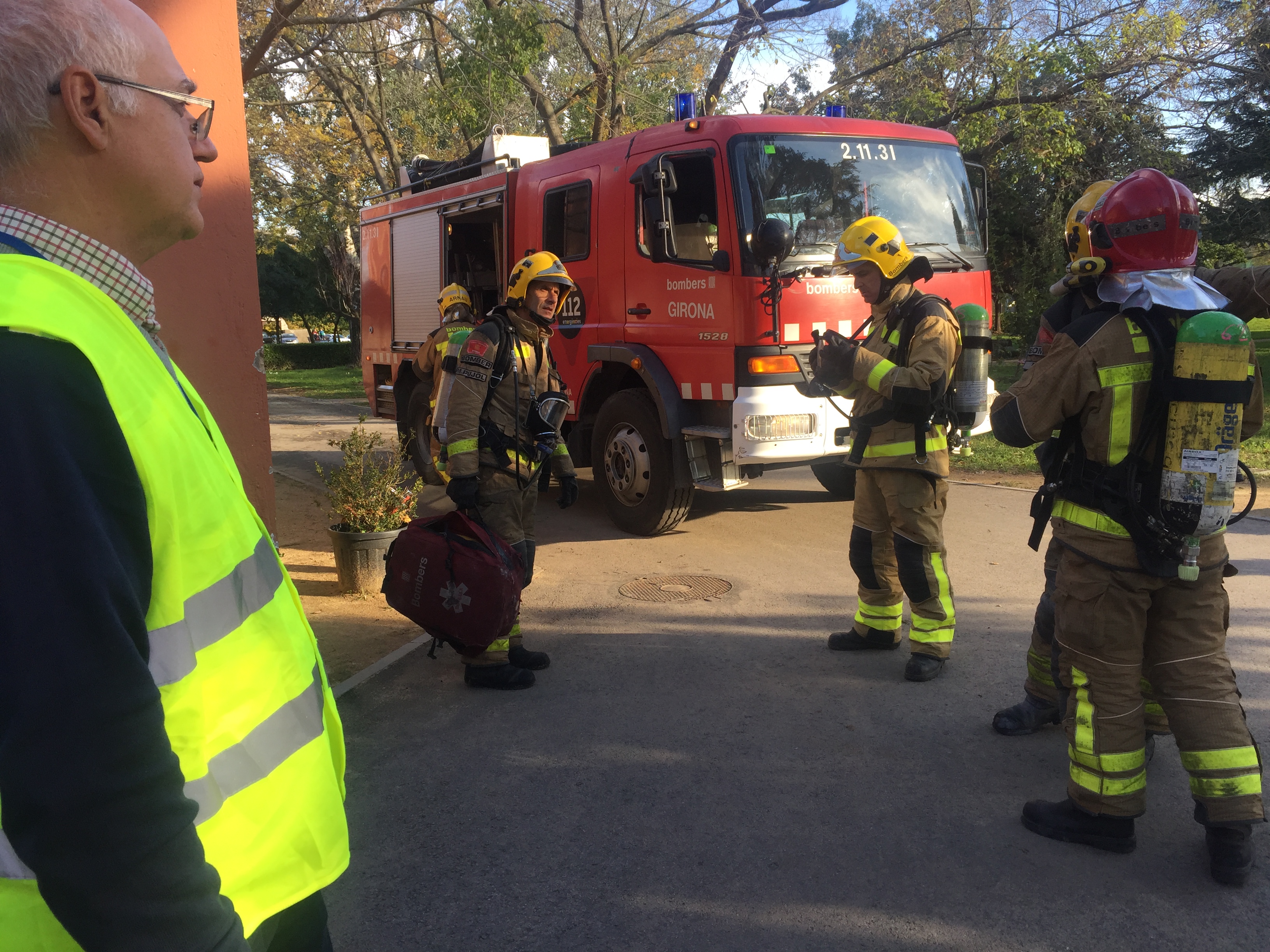 Simulacre d’incendi al Parc Hospitalari Martí i Julià de Salt