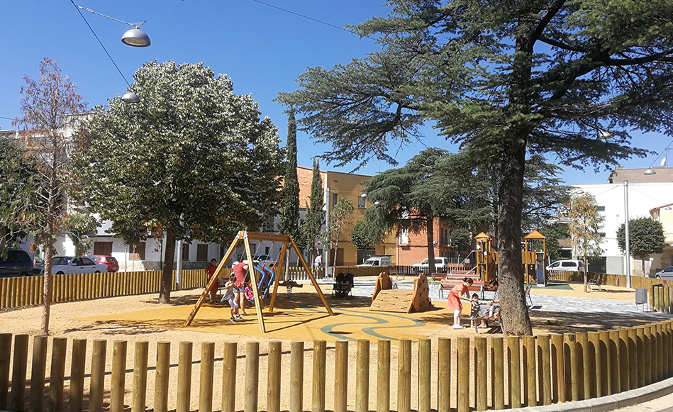 Finalitzen les obres de Pau Casals de Salt pau casals i plaça de l'ou