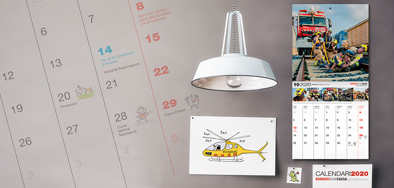 Nou calendari solidari Bombers amb Causa 2020
