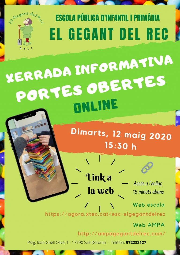 Xerrada Informativa Online Escola El Gegant del Rec