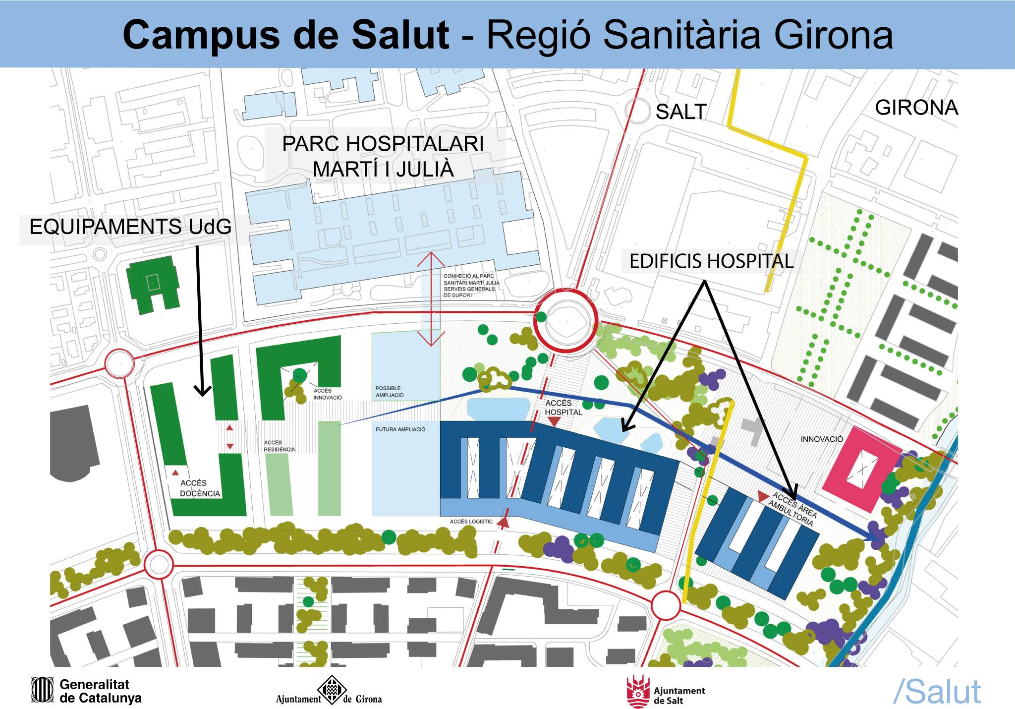 Plànol del Nou Campus de Salut de la Regió de Girona