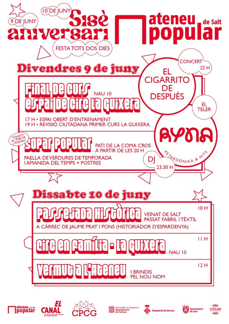 L’Ateneu Popular de Salt celebra el seu sisè aniversari amb un canvi de nom i una festa plena d’activitats