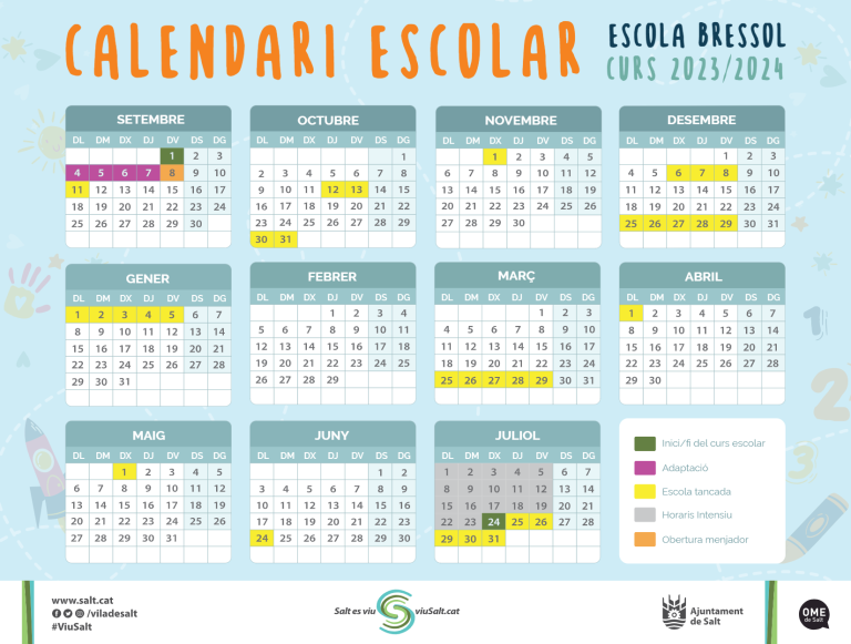 Calendari Escolar Salt 2023 – 2024