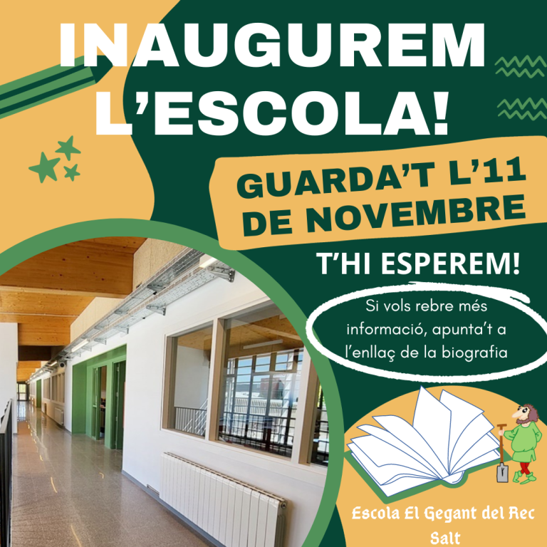 Inauguració de l’escola El Gegant del Rec oberta a Tot Salt