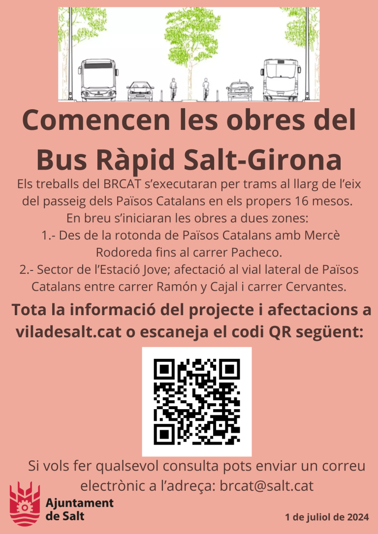 Les obres del corredor Bus Ràpid Catalunya entre Salt i Girona començaran de manera imminent