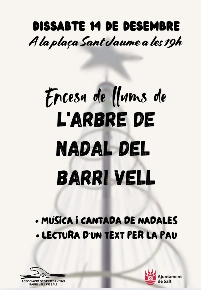 Encesa de l’arbre de Nadal del Barri Vell de Salt