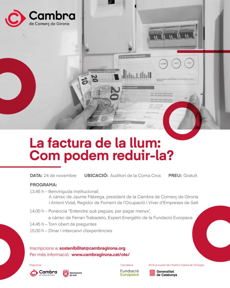Com reduir la factura de la llum jornada gratuïta per a empresaris i comerciants a Salt