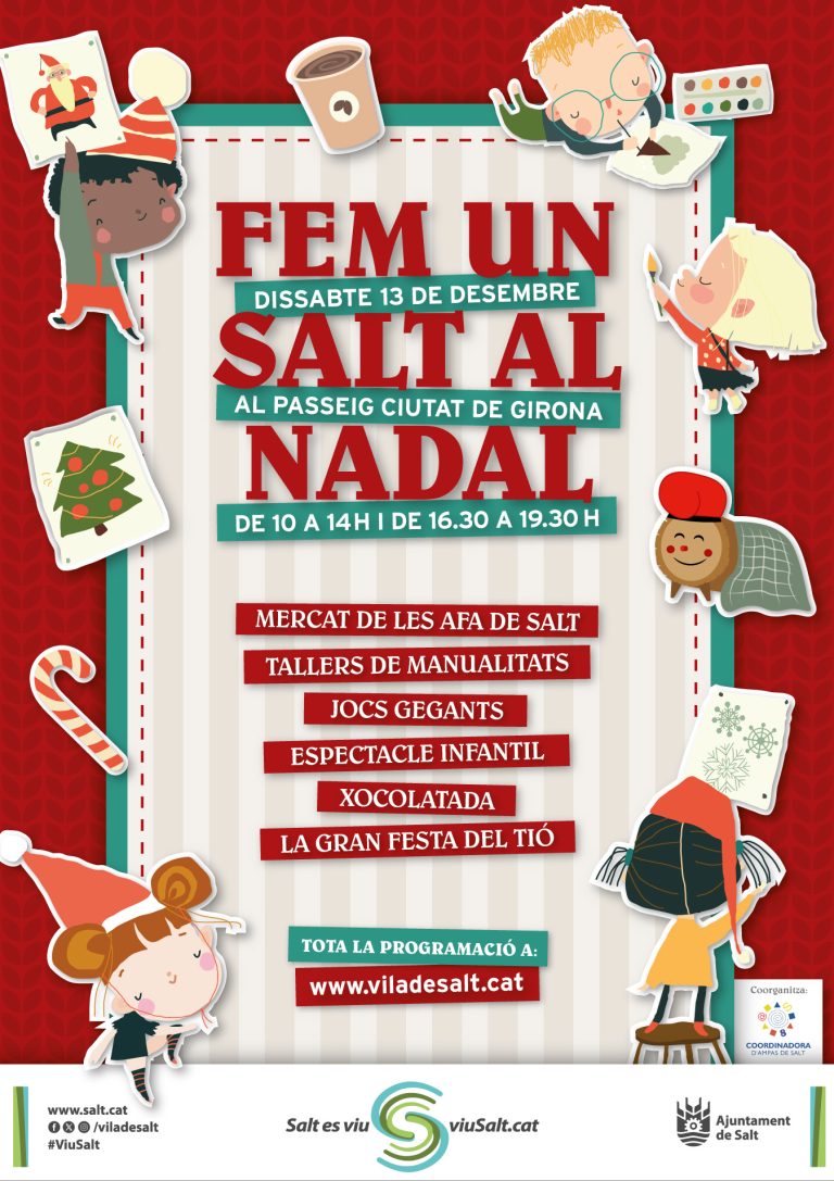 Celebra el Nadal a Salt amb “Fem un Salt al Nadal”: tallers, espectacles i la Gran Festa del Tió!