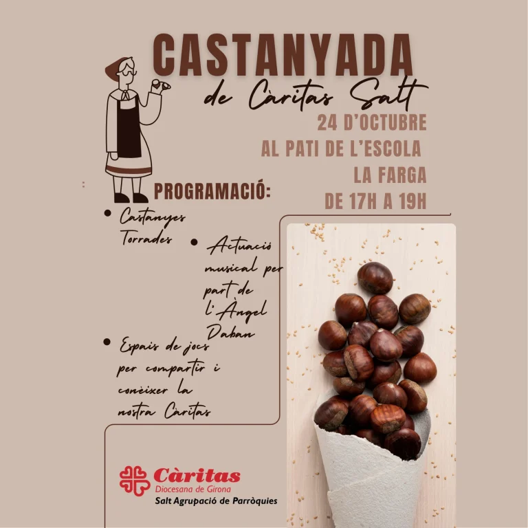 Càritas Salt celebrarà la castanyada el 24 d’octubre a l’escola La Farga
