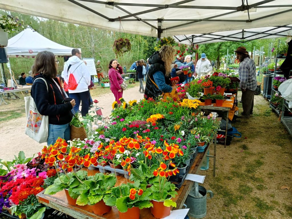 Parada de flors amb visitants a la Fira de la Flor i el Planter de Salt