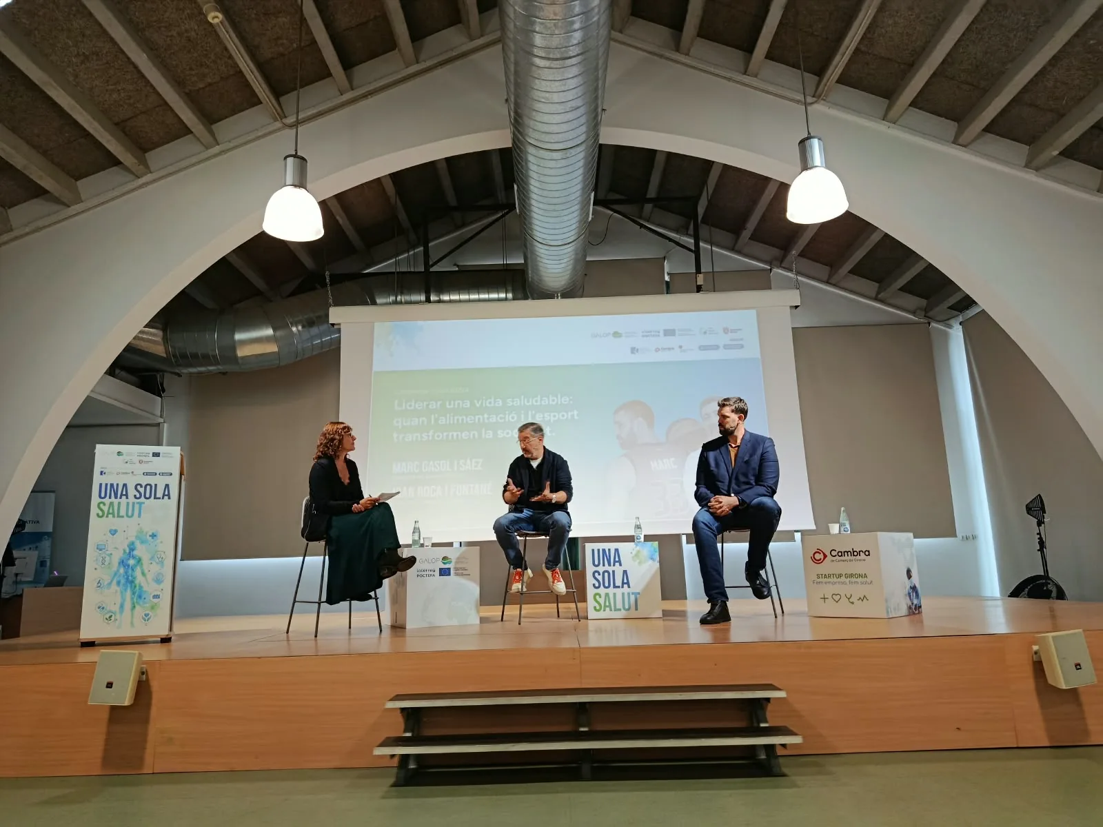 Joan Roca i Marc Gasol en una conversa de la jornada Una Sola Salut a Salt